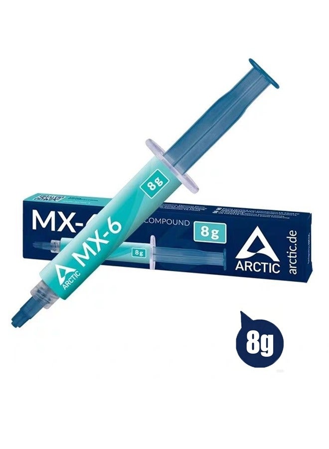 Arctic MX-6 (8 g) Ultimate Performance Thermal Paste, Laptop Graphics Card Heat Dissipation Paste, Long Durability, Safe Application, Suitable For CPU, Gaming Consoles, Graphics Cards, Laptops - Image 1